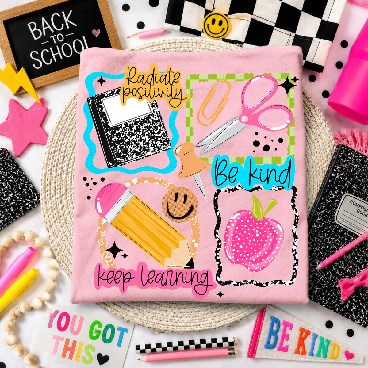 Radiate Positivity School Frames DTF Print