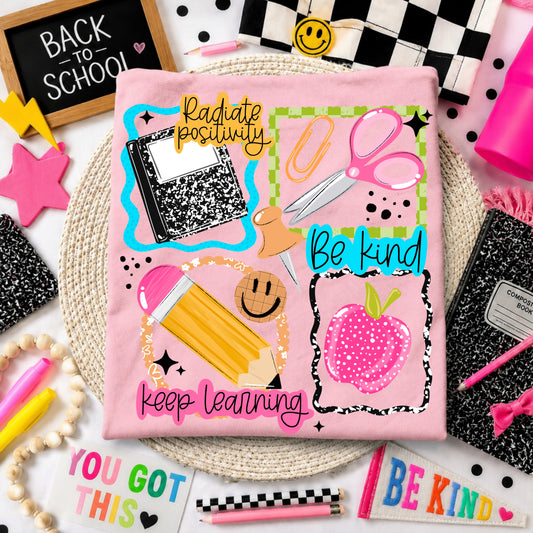 Radiate Positivity School Frames DTF Print