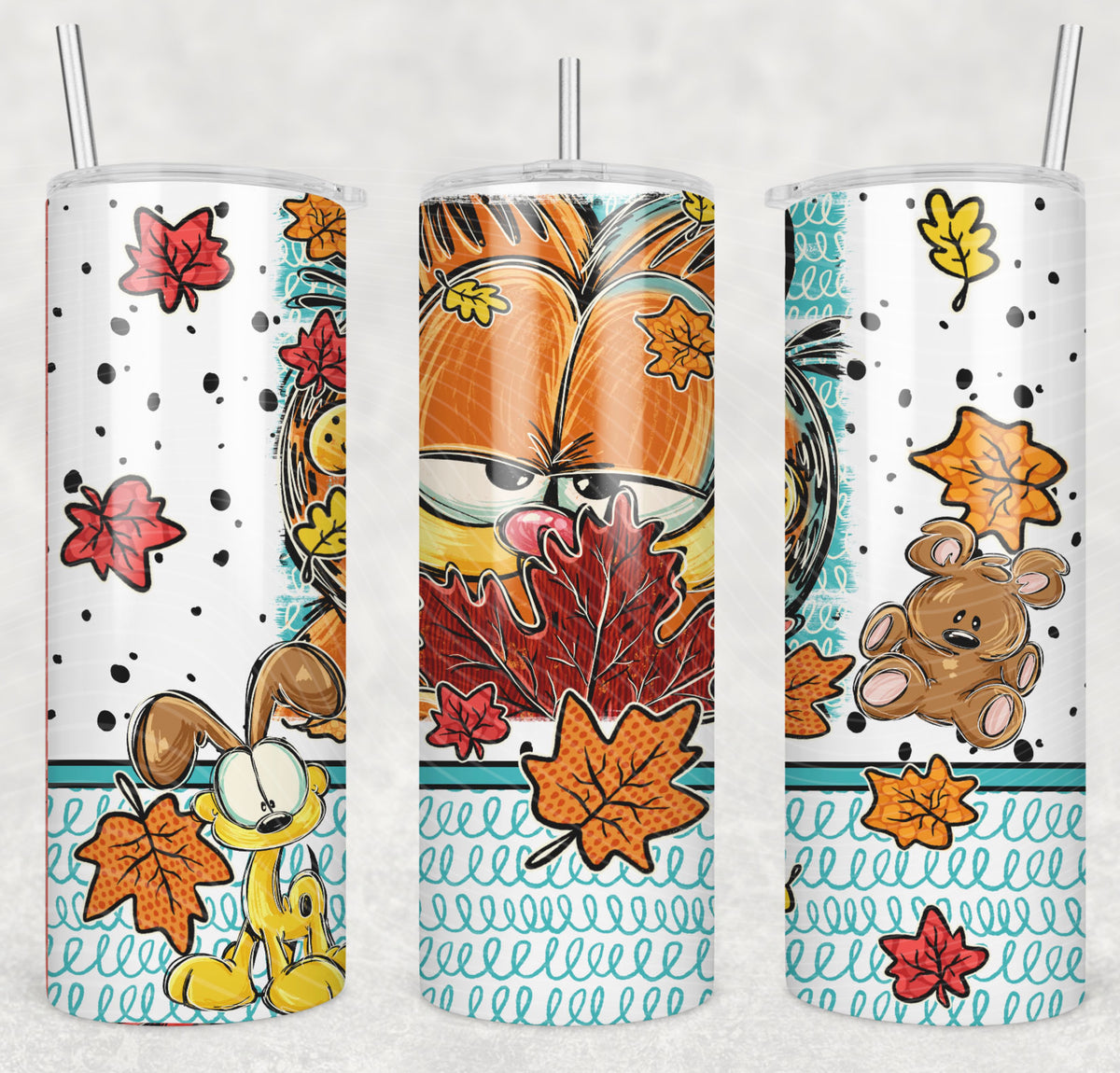 Fall Garfield Tumbler Wrap