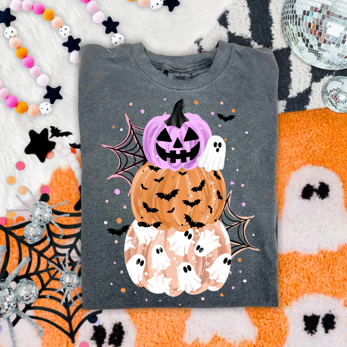 Spooky Stacked Pumpkins DTF Print