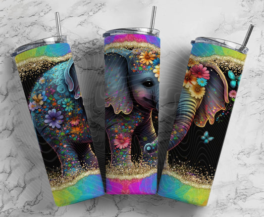 Floral Rainbow Elephant