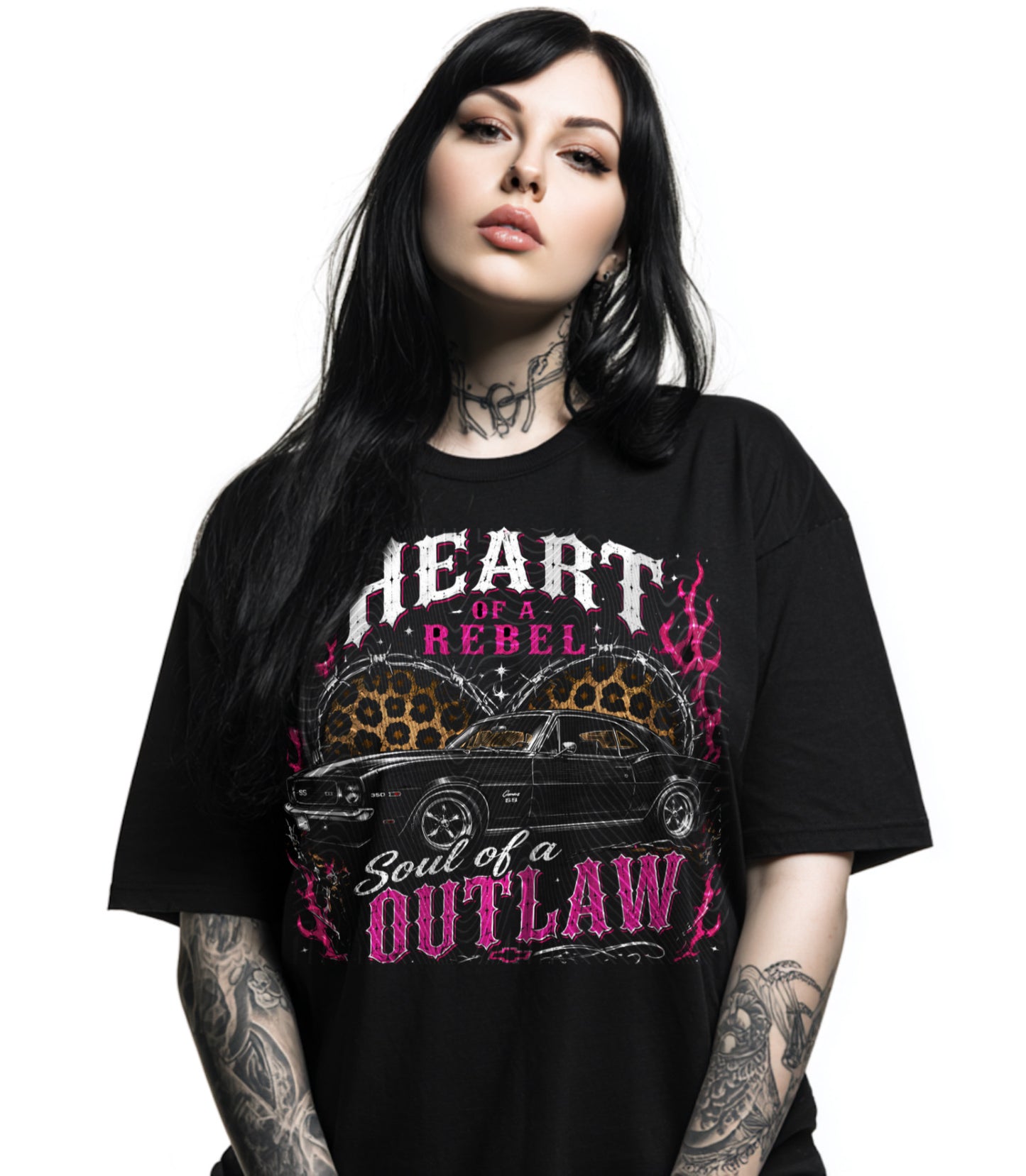 Heart Of A Rebel (Halftone For Black Fabric Only) DTF Print