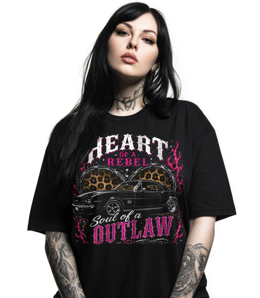 Heart Of A Rebel (Halftone For Black Fabric Only) DTF Print
