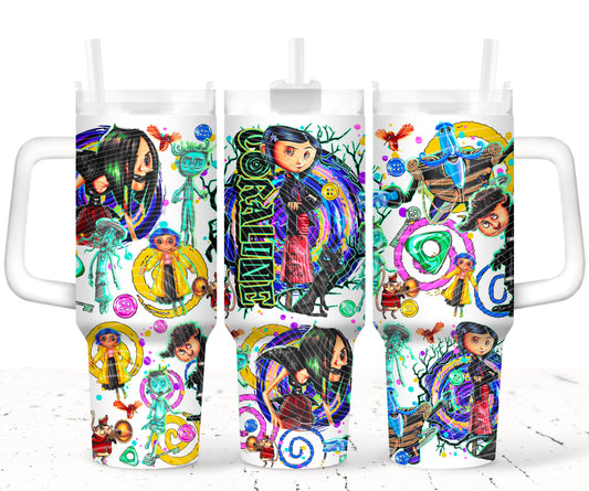 Coral Buttons 40 oz Tumbler Print