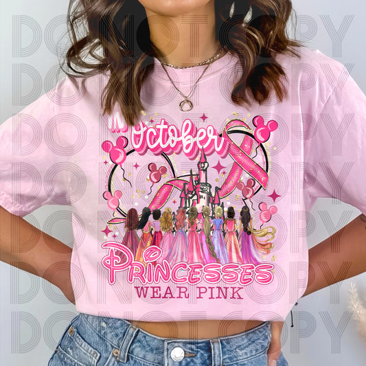 In October Princesses Wear Pink DTF Prints