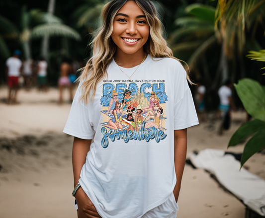Girls Just Wanna Have Fun On A Beach Somewhere DTF Print