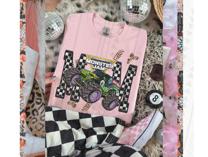 MJ Grave Digger Mom Faux Embroidery DTF Prints