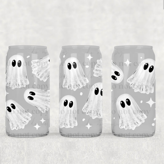 Grunge Lace Ghosts 16 oz Glass Wraps