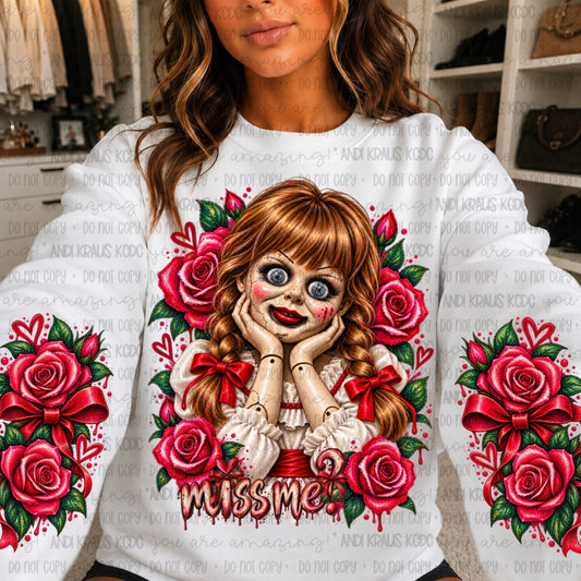 Floral Horror Annabelle DTF Print