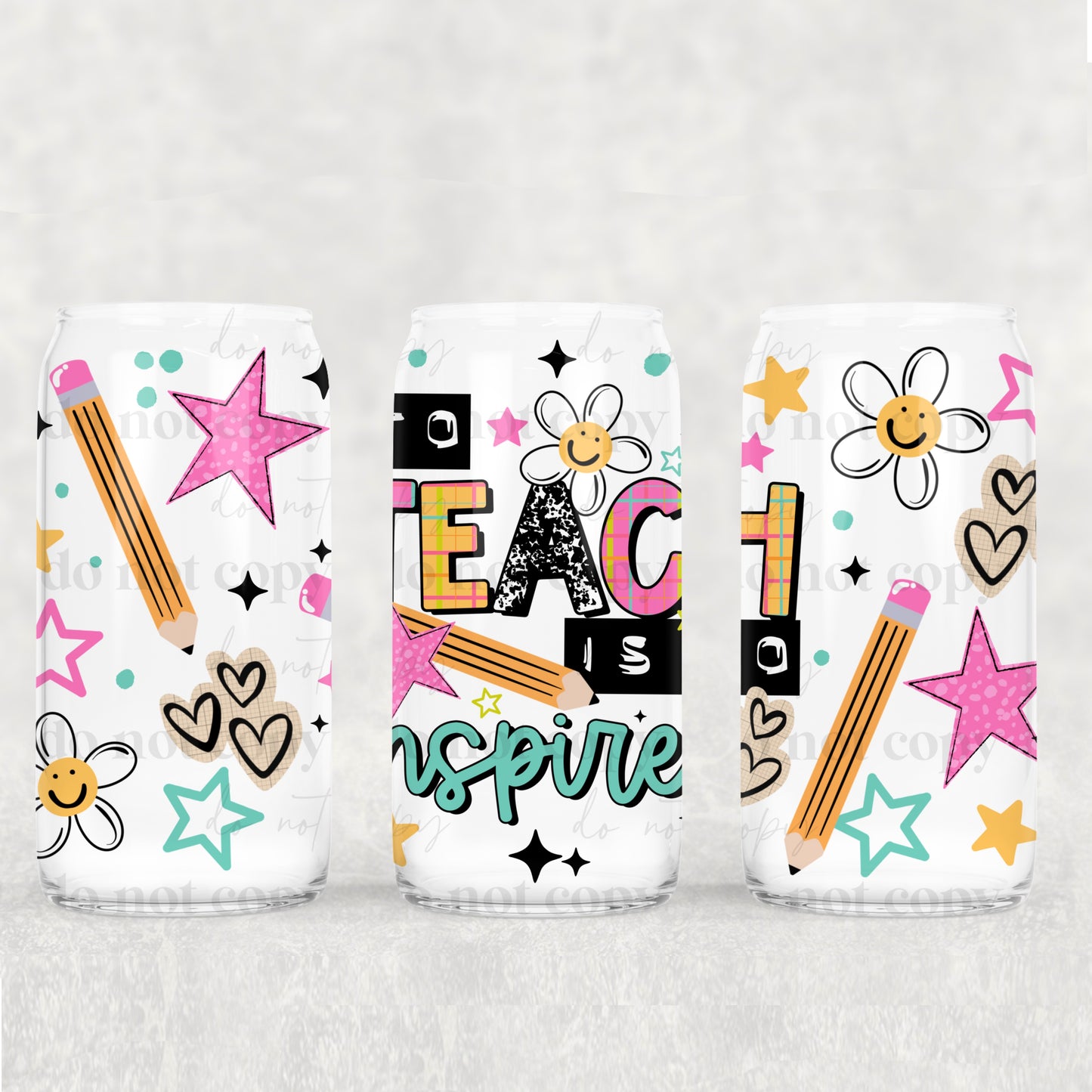 To Teach Is To Inspire 16 oz Glass Wrap