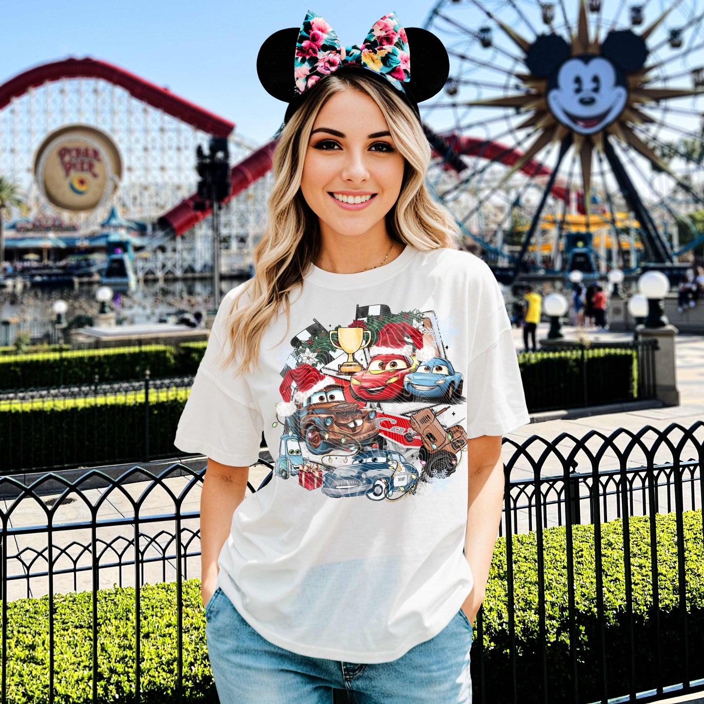 Christmas Cars Polaroid DTF Print