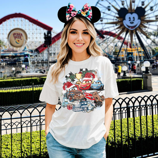 Christmas Cars Polaroid DTF Print