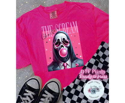 Pink Horror Ghostface Bubble Pop DTF Print
