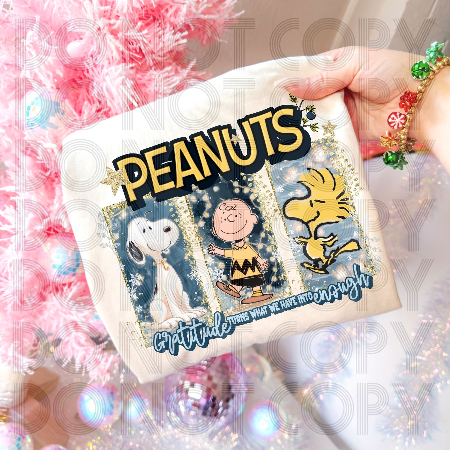 Peanuts Christmas Gratitude DTF Print