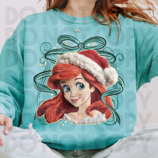 Christmas Princess A (Faux Yarn) DTF Prints