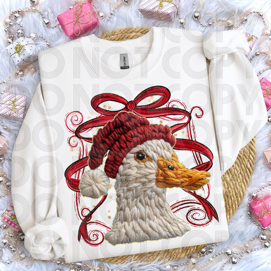 Christmas Goose (Faux Yarn) DTF Prints