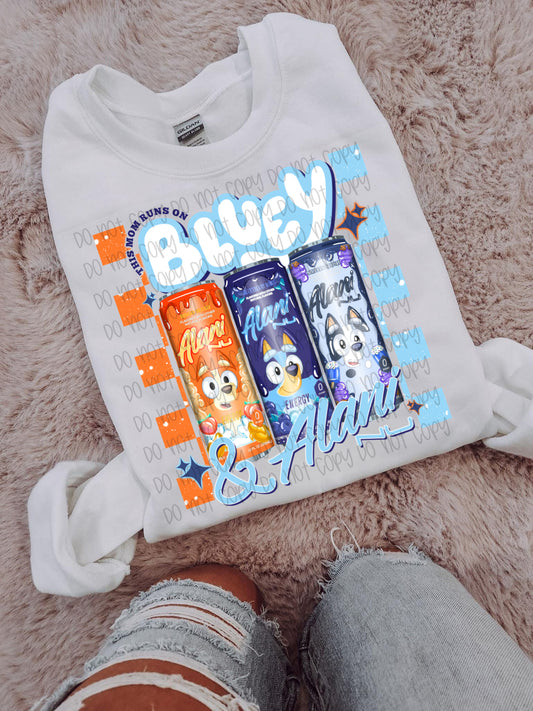 This Mom Runs On Blue And Alani DTF Prints