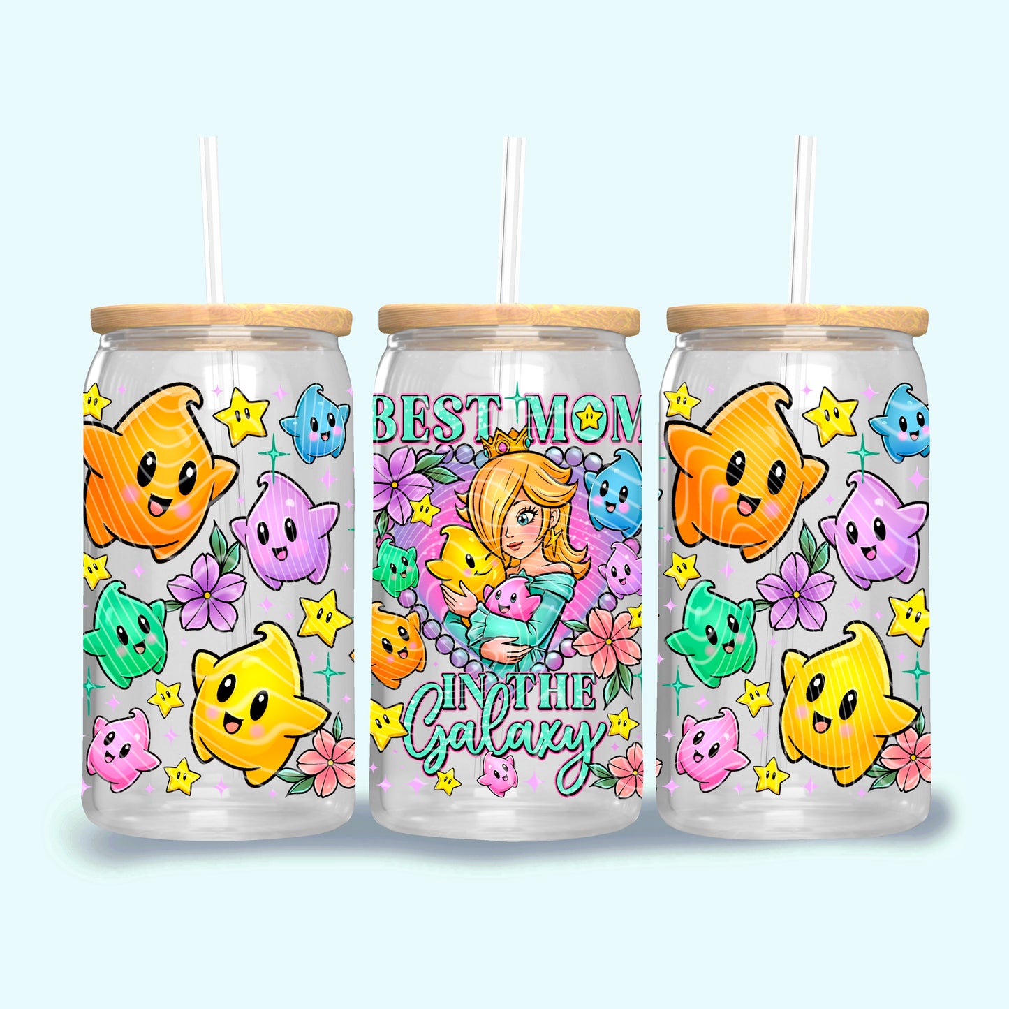 Best Mom In The Galaxy 16 oz Glass Wrap