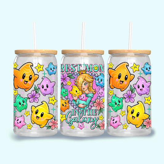 Best Mom In The Galaxy 16 oz Glass Wrap