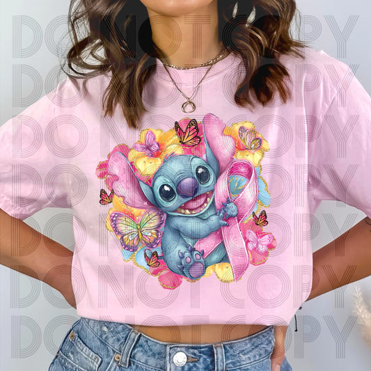Floral Pink Ribbon 626 DTF Prints