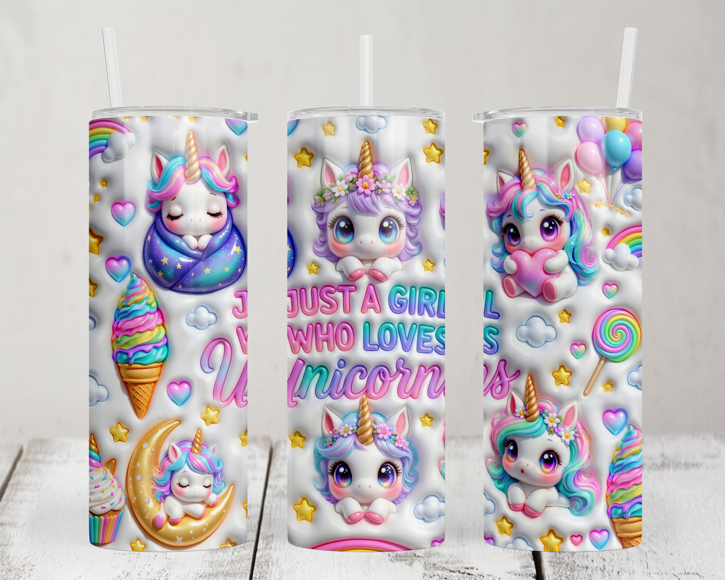 Just A Girl Who Loves Unicorns Tumbler Wrap