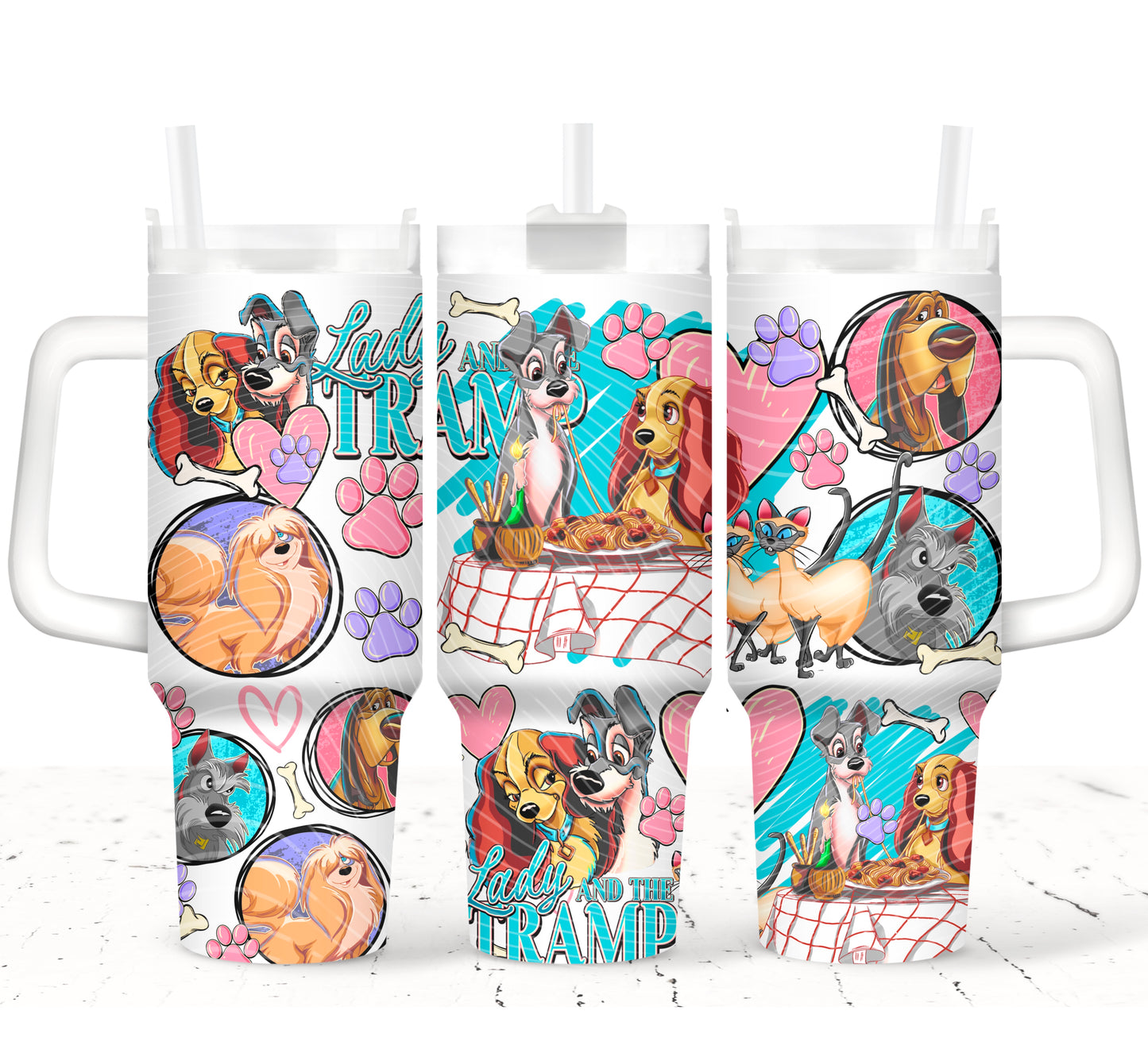 Lady & Tramp 40 oz Tumbler Print