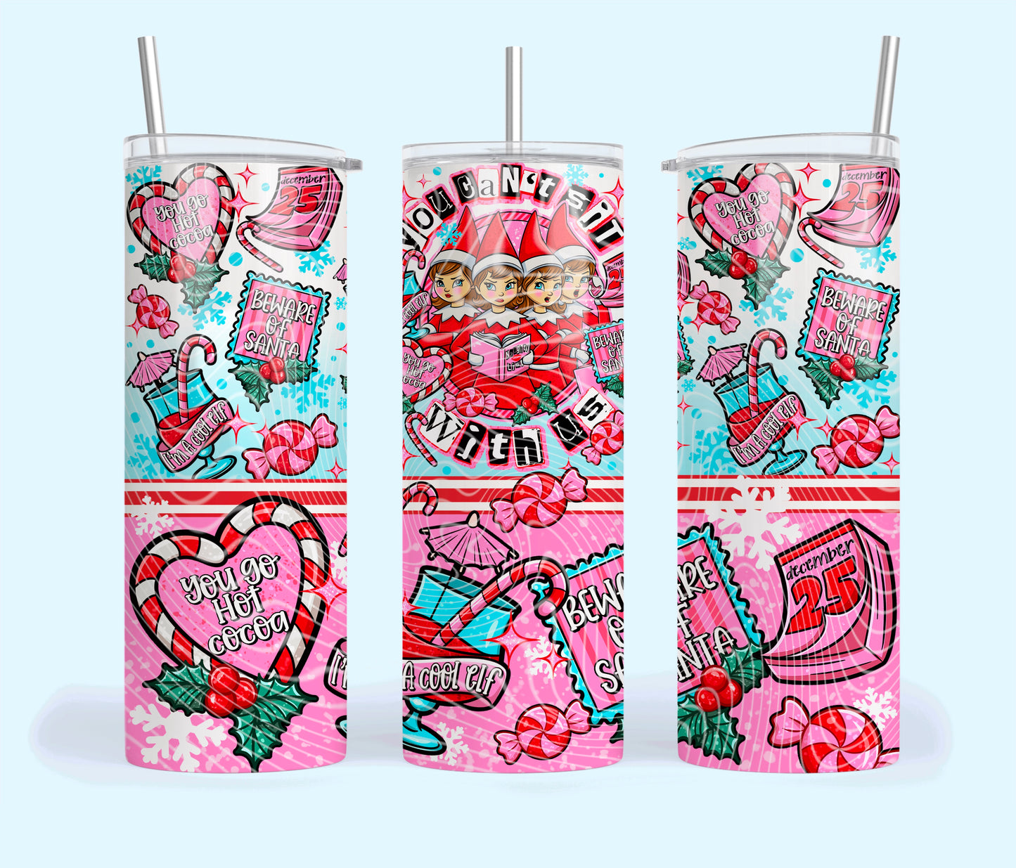 Christmas Mean Elves Tumbler Wrap