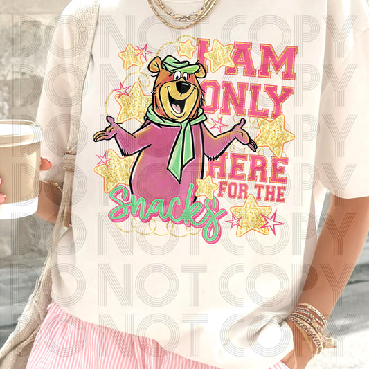 I Am Only Here For The Snacks DTF Print