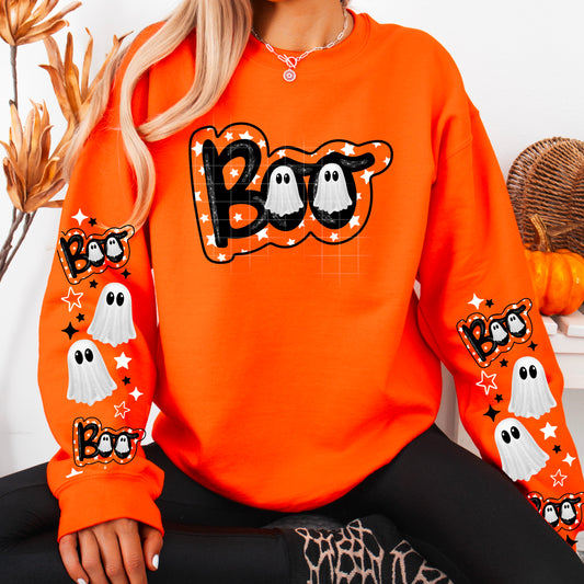 Black & White Boo Ghosts DTF Prints
