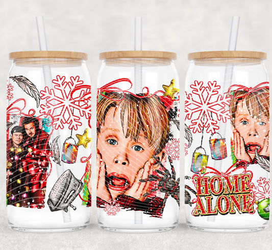 Christmas Home Alone 16 oz Glass Wraps