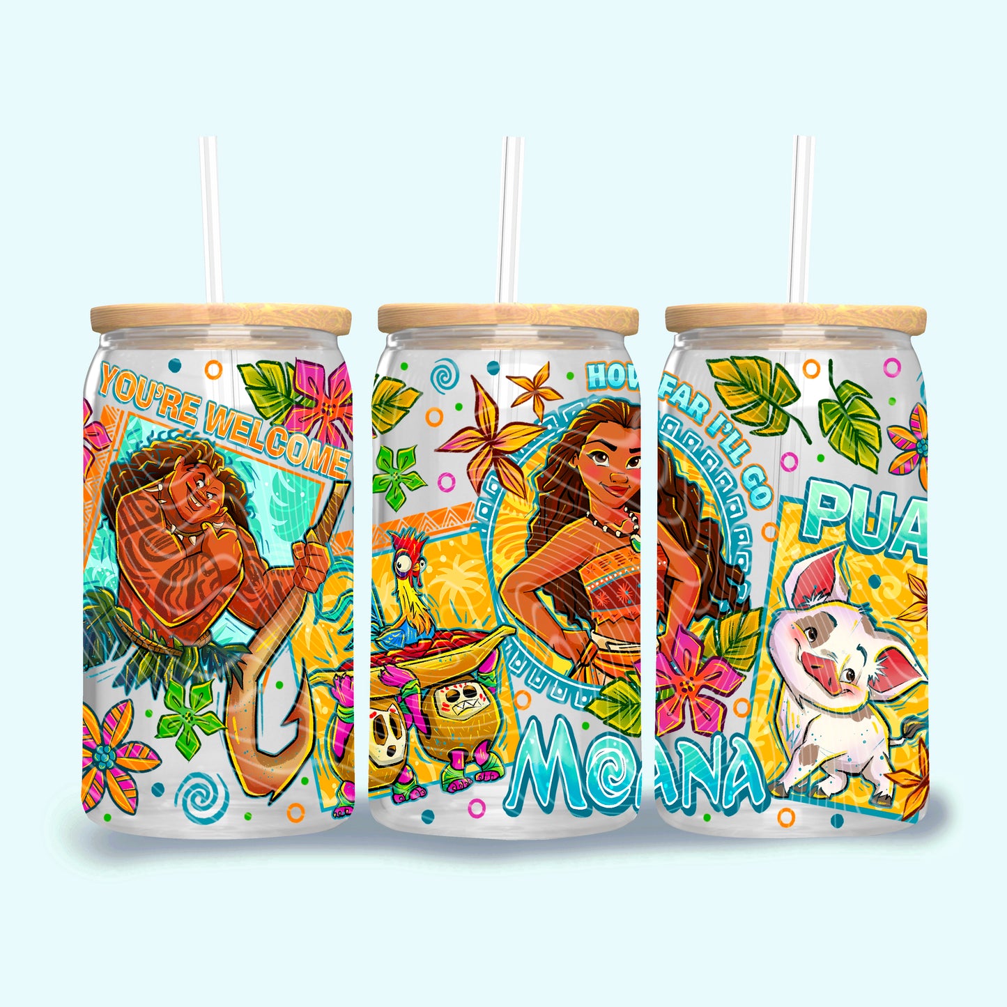 Moana 16 oz Glass Wraps