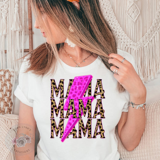 Mama Hot Pink Bolt Htv Transfer