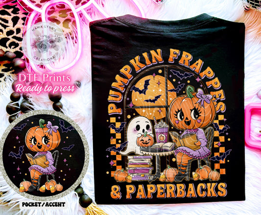 Pumpkin Frappes and Paperbacks DTF Print