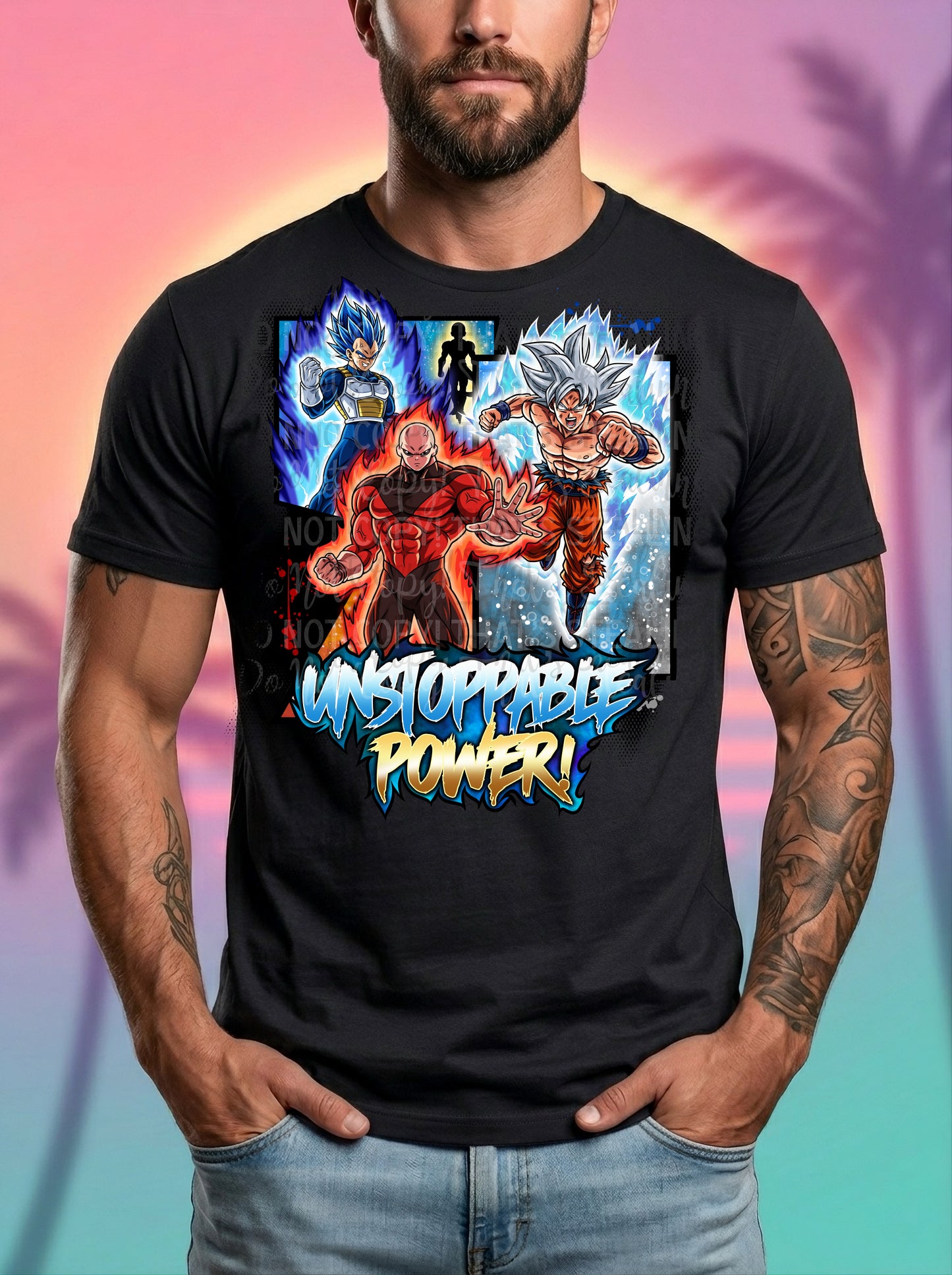 Unstoppable Power DBZ DTF Print