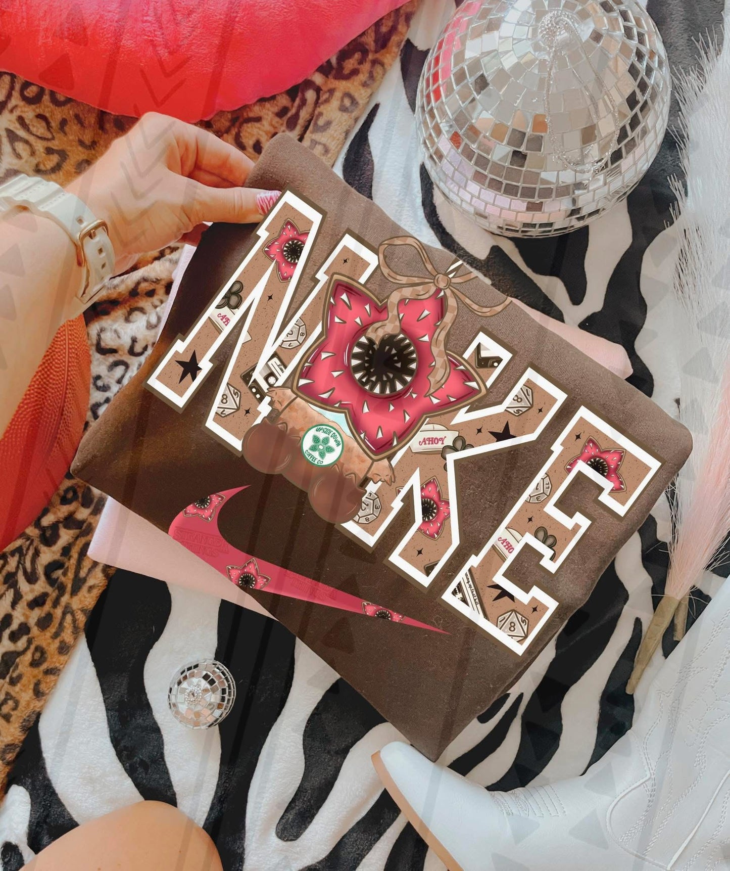 Checkmark Demogorgan Coffee DTF Prints