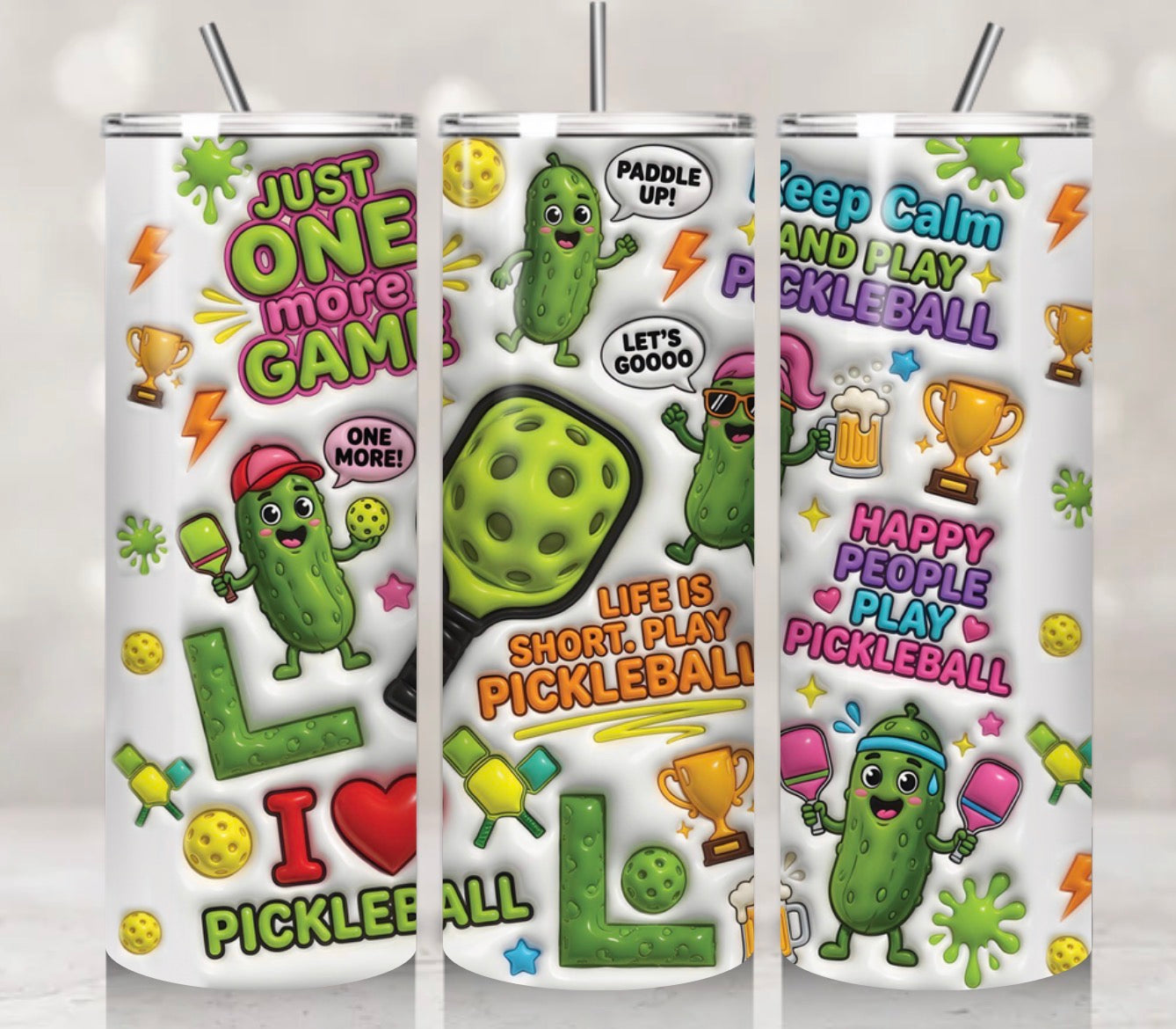 Pickleball Collage Tumbler Wrap