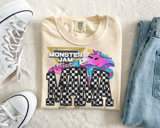 MJ Sparkle Smash Mama (no Bows) Faux Embroidery DTF Prints