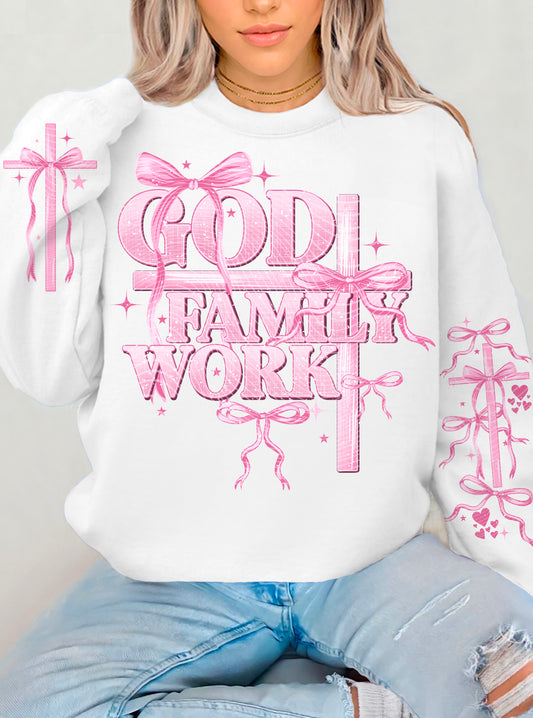 God Family Work Pink Style DTF Print