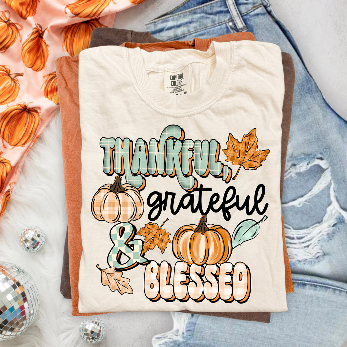 Thankful Grateful Blessed DTF Print