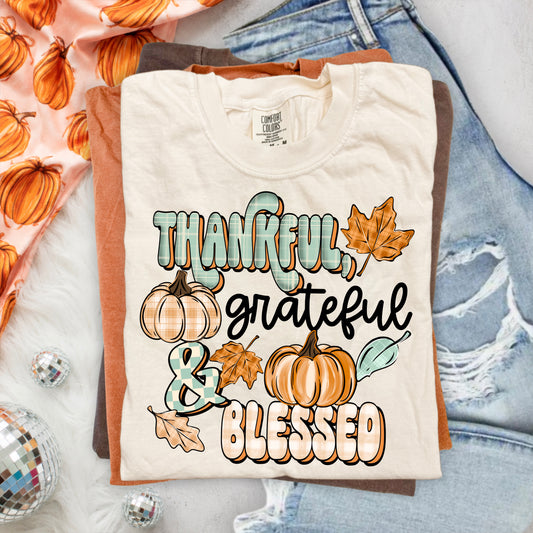 Thankful Grateful Blessed DTF Print