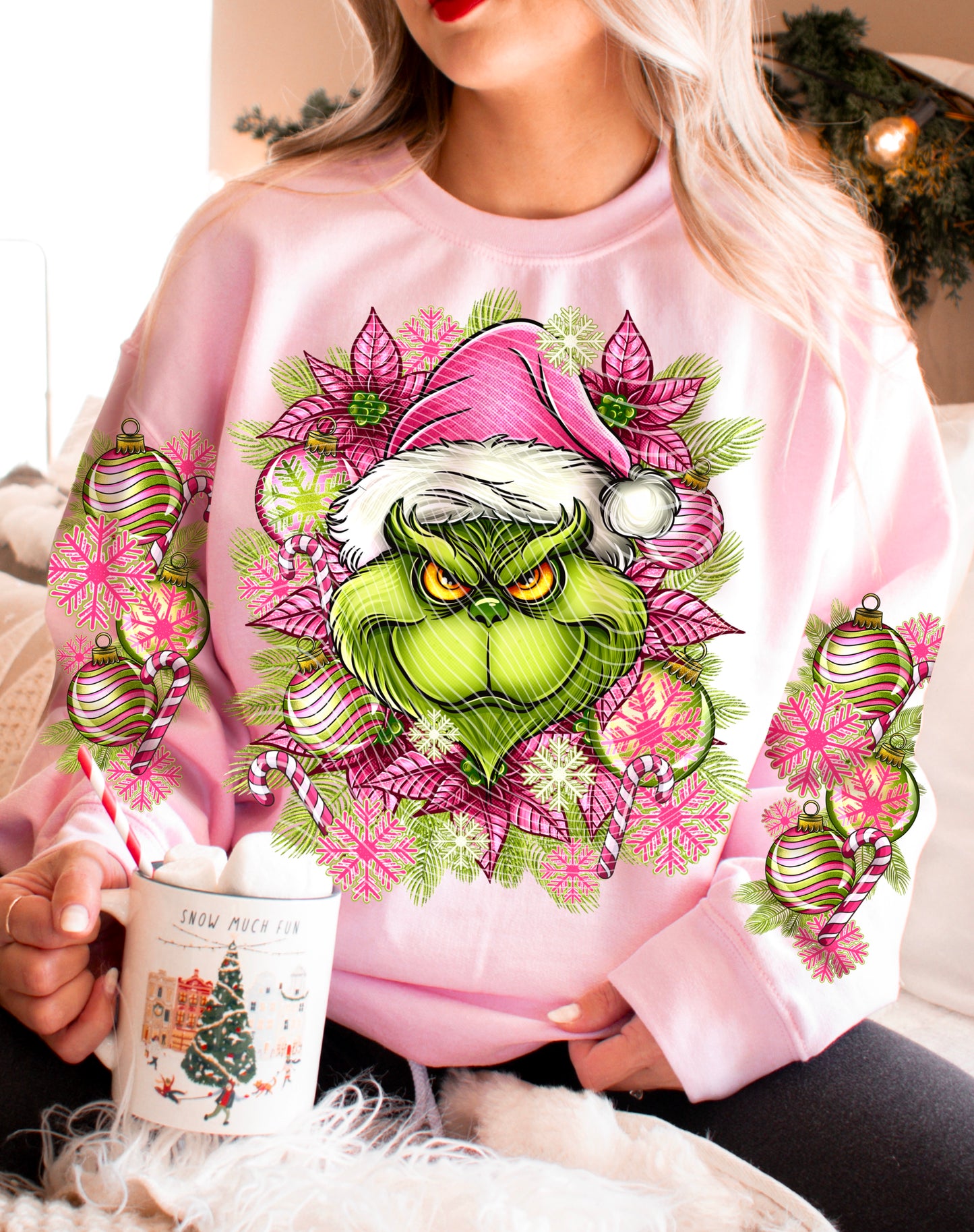 Pink Grinch Color DTF Print