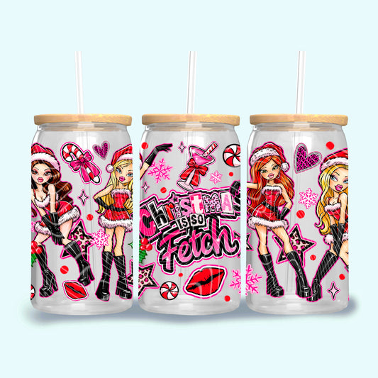 Christmas Is So Fetch 16 oz Glass Wrap