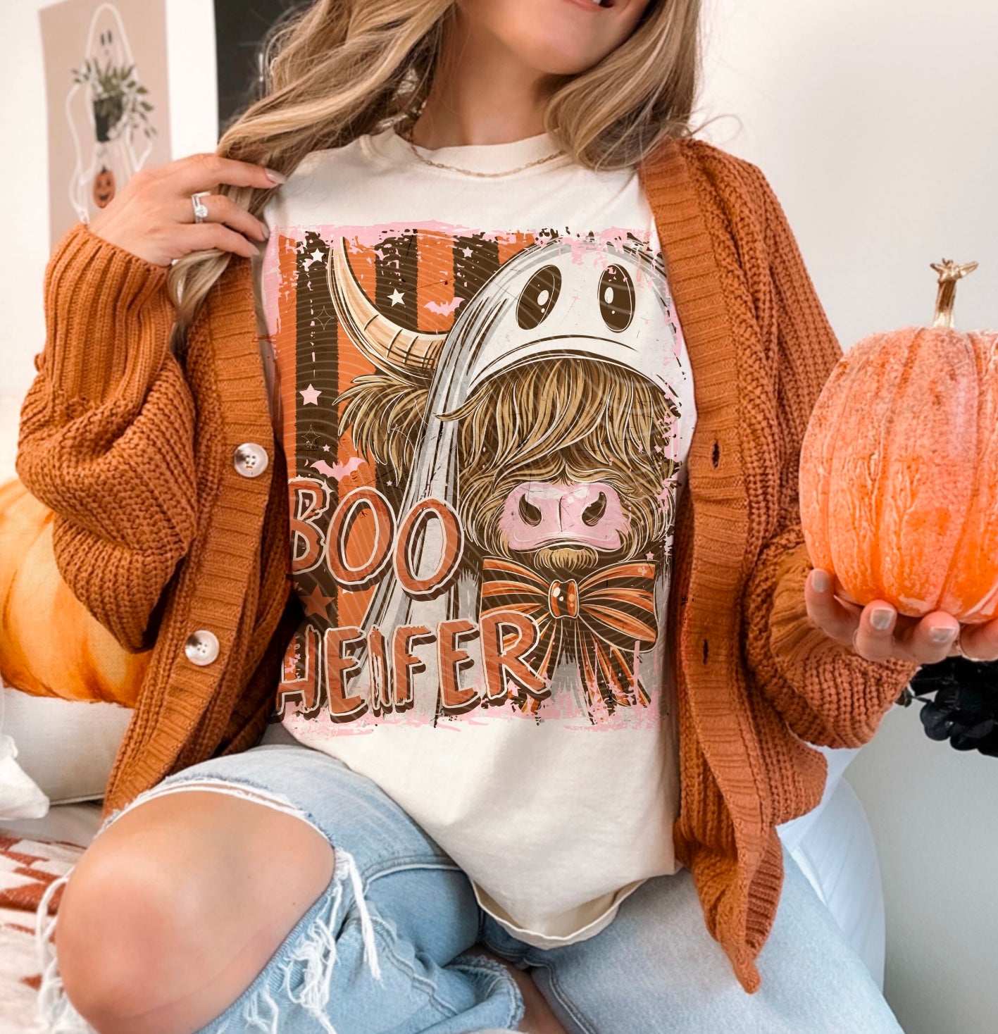Boo Heifer DTF Print