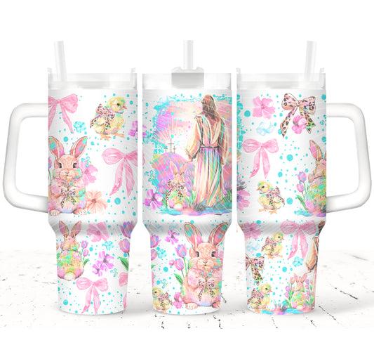 Watercolor Jesus and Bunny 40 oz Tumbler Print