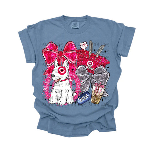 Target Glitter Bow DTF Print