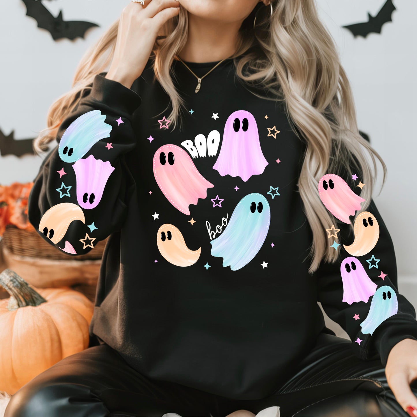 Boo Pastel Ghosts DTF Print
