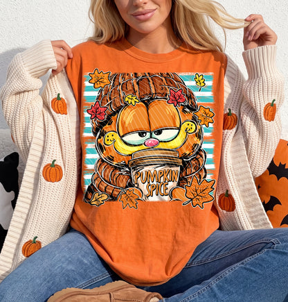 Pumpkin Spice Garfield DTF Print