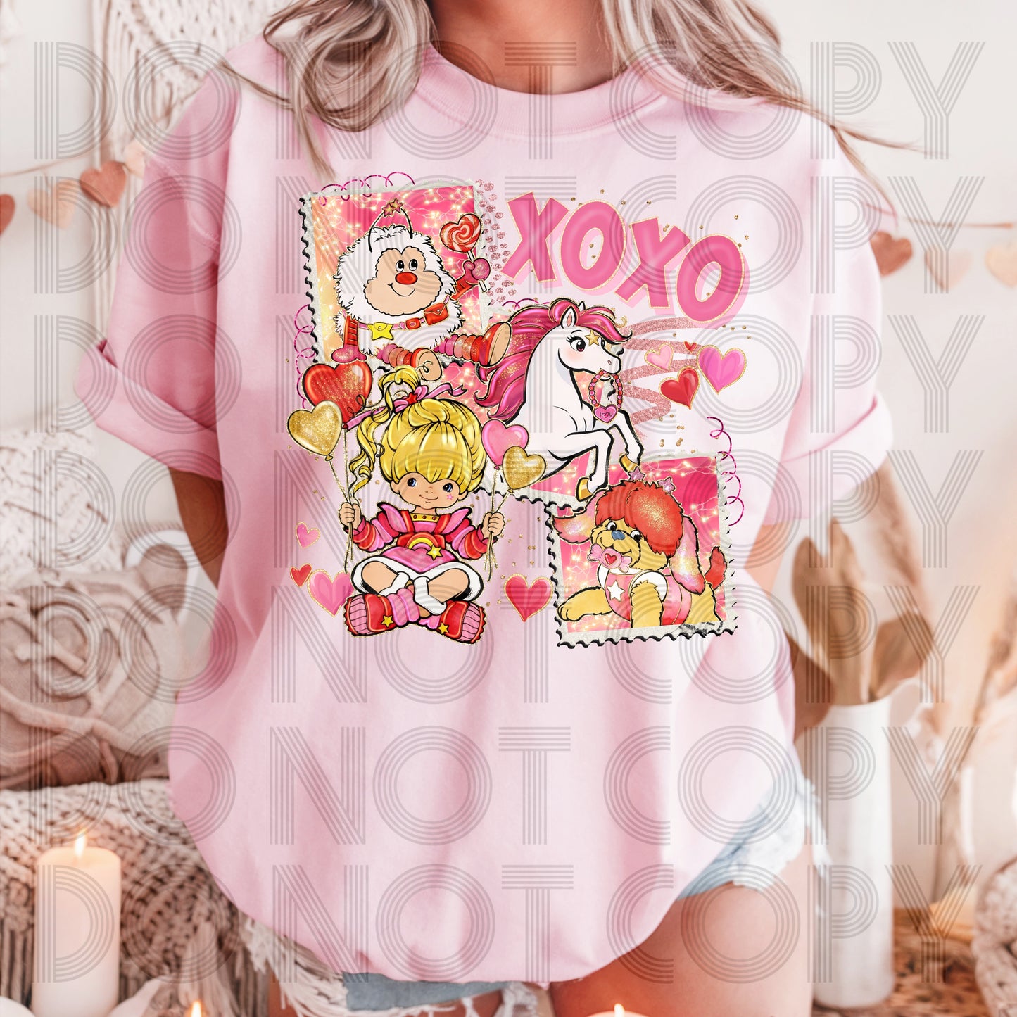 XOXO Rainbow Girl Stamps DTF Prints