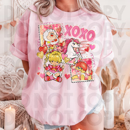 XOXO Rainbow Girl Stamps DTF Prints