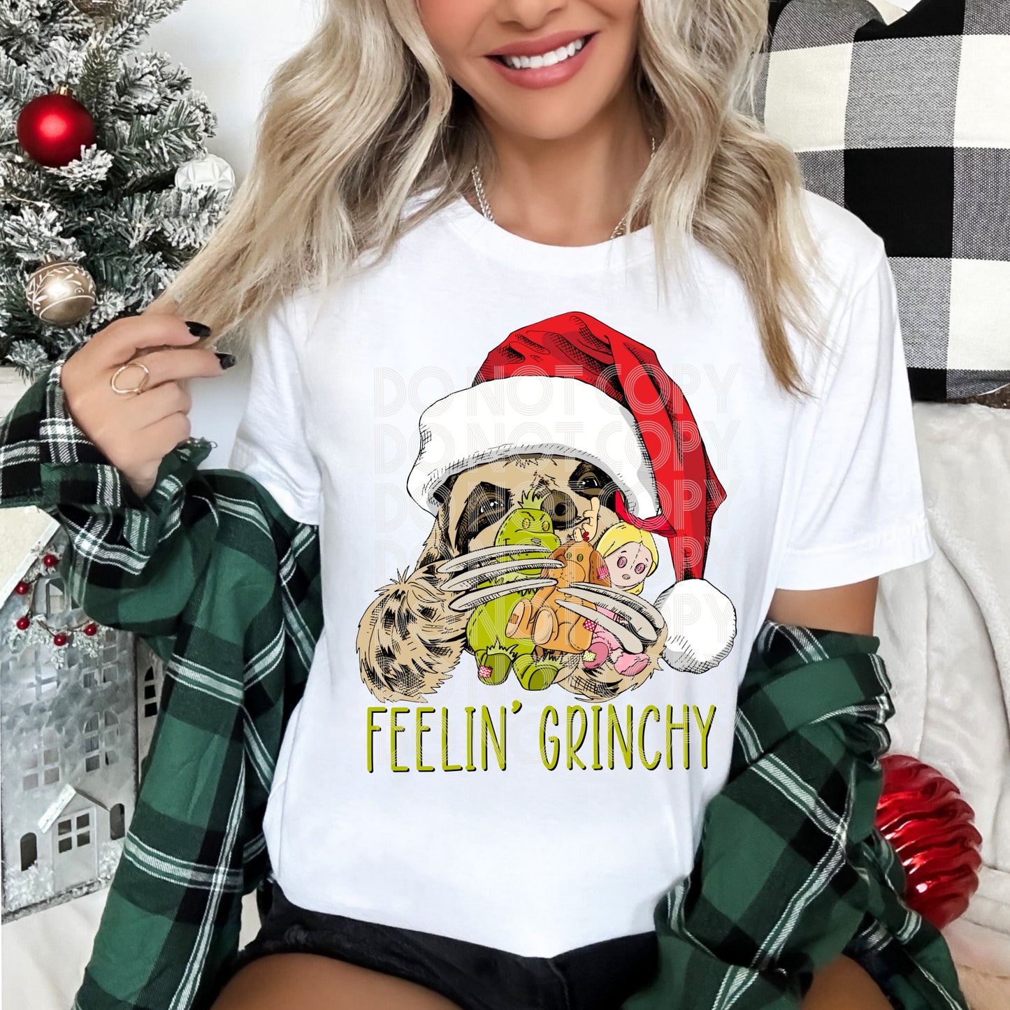 Christmas Sloth DTF Print